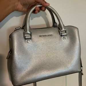 MICHAEL KORS silver handbag
